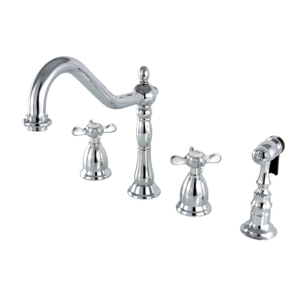 Kingston Brass KS1791BEXBS Widespread Kitchen Faucet, Polished Chrome KS1791BEXBS - main